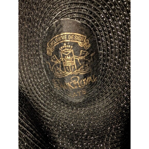 Park Royal Fedora Hat Black Paisley Band Sz 7 1/8 Vintage Style Old Hollywood - Picture 5 of 10